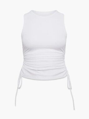 Savage X Fenty White Ruched Tank Top